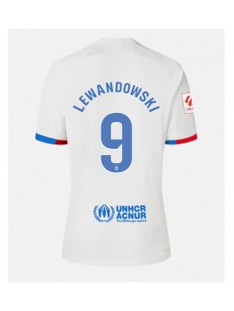 Ženski Nogometna dresi replika Barcelona Robert Lewandowski #9 Gostujoči 2023-24 Kratek rokav